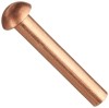 Quality British Made 1/4'' x 1.3/4'' Copper round head Rivets pack of 25
