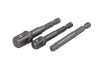 3pc Drill Socket Adaptor Set 1/4'' Hex To 1/4'' 3/8'' 1/2'' Square Socket Drive