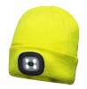 Beanie Hat Built-in LED Headlight Head Light 3 Mode - USB RECHARGEABLE Yellow