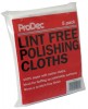 ProDec 5 Pack Of Lint Free Polishing Cloths 100% Super Soft Cotton