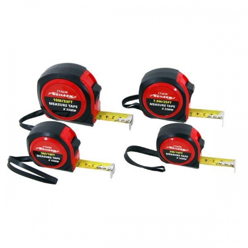 4 Piece Tape Measure Set 3m 5m 7.5m 10m Metric & Imperial