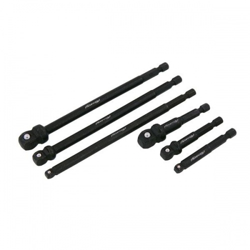 6pc Wobble End Impact Socket Adaptor for drill or similar 1/4'',3/8'',1/2'' Drive