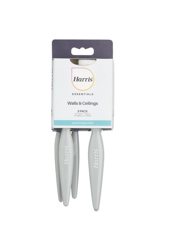 Harris Essentials 5pk Paint Brushes Set For Walls & Ceilings DIY Or Professional