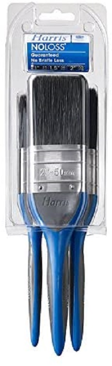 Set Of 3 Harris Paint Brush 3g No Loss Paint Brushes Soft Grip Handle