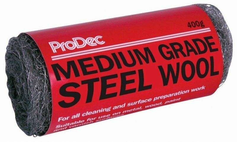 Prodec Steel Wool Wire Abrasive Metal Prep Decorating Medium Grade 400g roll