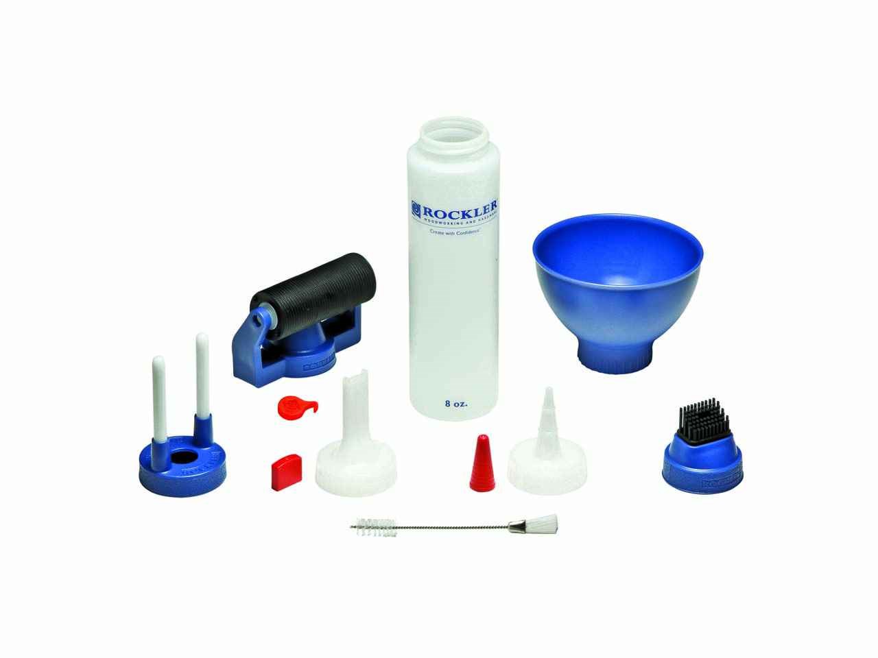 Rockler Glue Application Set 8pce Glue bottle roller brush etc