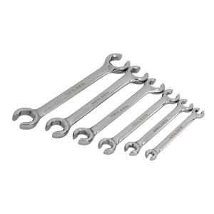 6 Piece Flare Nut Wrench Spanner Set - Metric - Brake Gas Air Pipes - 6 - 24 Mm