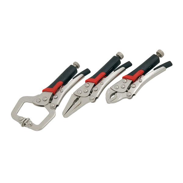 3pc Mole Grip Welding Pliers C Clamp Set Locking Curved Long Nose