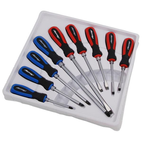 9pc Pro Go Through Screwdriver Set Neilsen Tools Magnetic Slotted & Pozi Tips