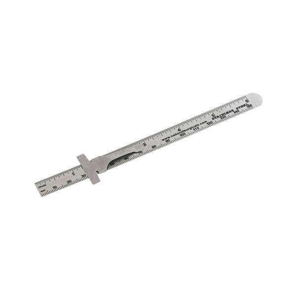 6'' (150mm) Stainless Steel Ruler And Pocket Sliding Clip Depth Gauge