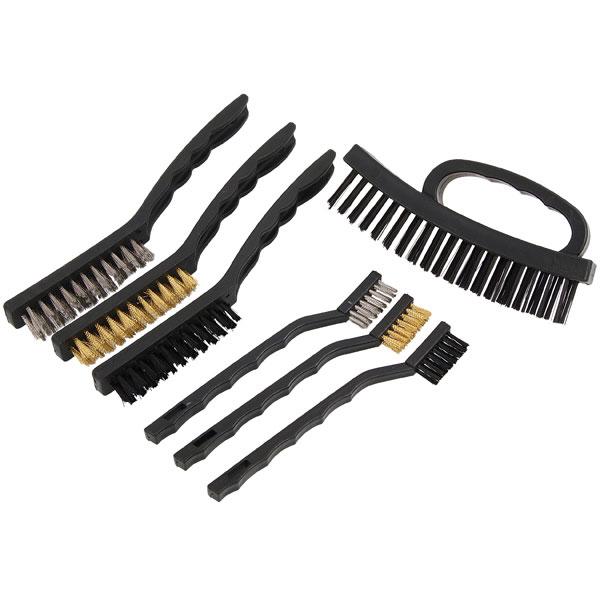 7PC Multi Purpose Wire Brush Set Copper Steel Nylon Scratch