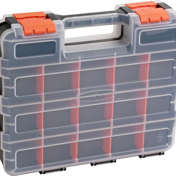 Black/Orange MIXPOWER 34-Compartment Double Sided Organizer with Impact Resistant Polymer and Customizable Removable Plastic Dividers storage and carry 