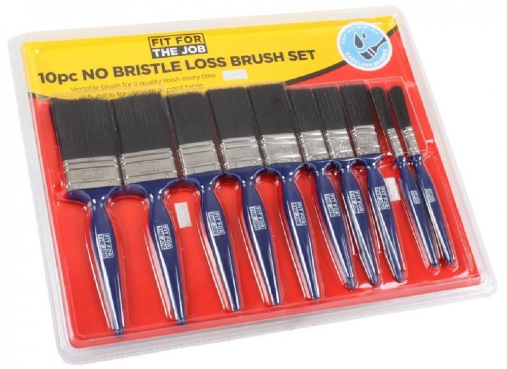 10pc No Bristle Loss Paint Brush Set Decorating Paint Varnish