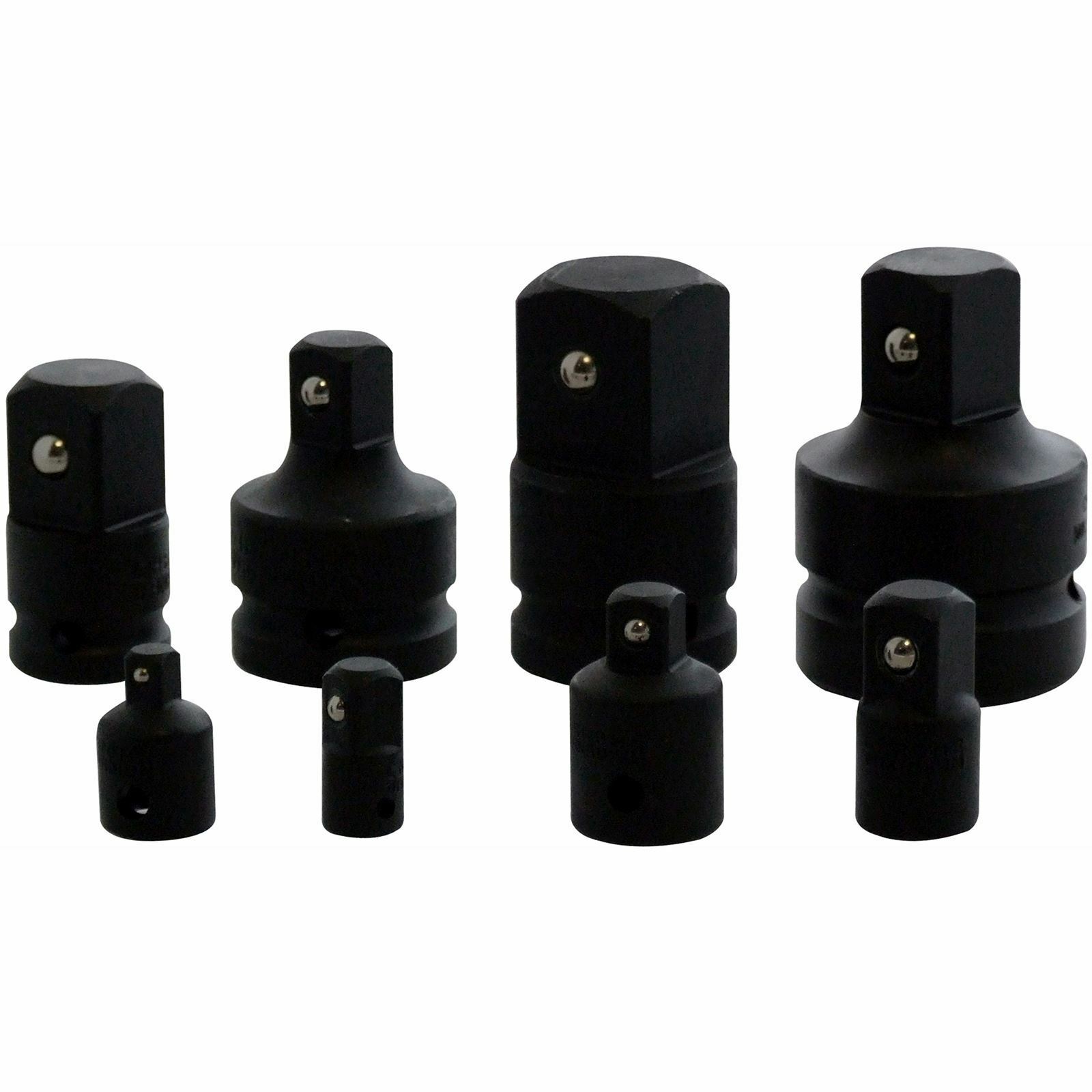 8pc Air Impact Socket Adapter Set Converter Reducer Black Garage Workshop