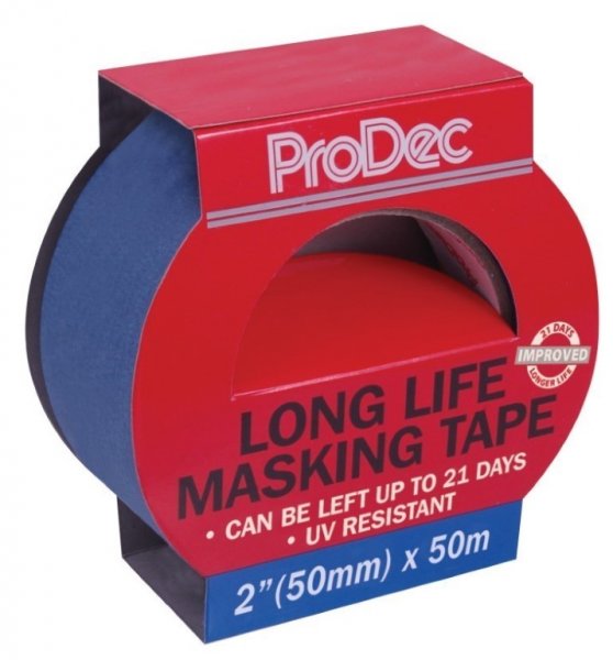 ProDec Long Life Masking Tape 50m Widths - 50 Metre Length Painters Tape