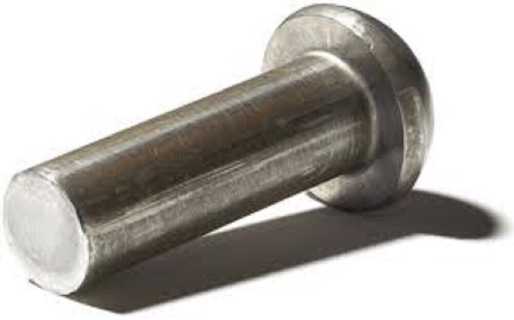 Quality British Made 1/8" x 1/4" Steel round head Rivets pack of 10 - Picture 1 of 3