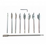 10 Pc Flat Spade Head Wood Drill Bits Extension Tool Set 10 13 16 19 22 25 32mm