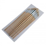 12pc Jumbo Round Head Assorted Artist Paint Brush Set Wooden Handles