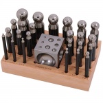 25 Piece Steel Doming Block and Punch Set Dapping Craft Metal Shaping Tool Kit