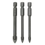 3pc Tile Drill Bit Set Hex Drive Ceramic Wall Floor Glass Mirror 5 6 8mm Spade