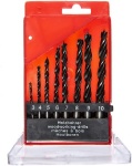 8 Piece Wood Drill Bit Set In Case Professional Quality With Carbon Steel Tips