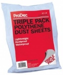 ProDec 3pk of 12' x 9' Polythene dust sheets painting decorating
