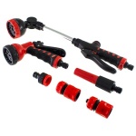 6pc Hose Pipe Water Spray Nozzle Gun Set Tap Fitting Hosepipe Attachment Garden